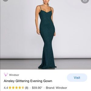 Ainsley Glittering Evening Gown in Teal. NEVER WORN.